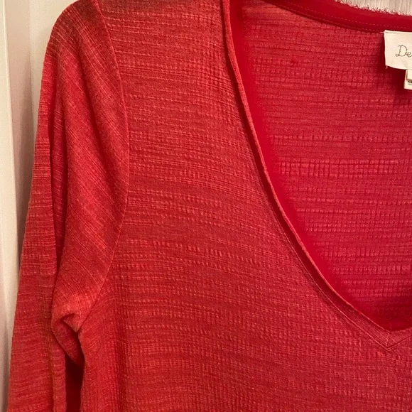 Anthropologie Deletta Thea Pink Babydoll Peplum Tiered Long Sleeves Top - Picture 5 of 11